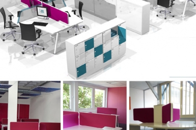 Etudes d'implantation d'open-space (zoning, gestion des flux, optimisation acoustique, colorimétrie...), conception de postes de travail, opimisation acoustique