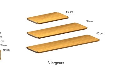 Mobilier système en bois massif - 13 hauteurs - 3 largeurs - 5 profondeurs